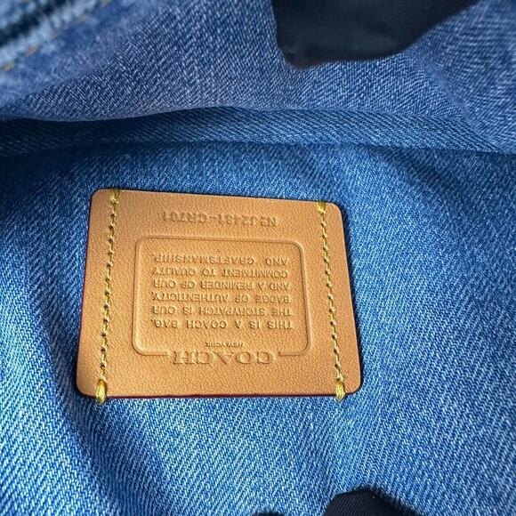 Coach Tabby CR701 Denim Brass/Indigo Shoulder Bag 20 With Quilting - Picture 11 of 14